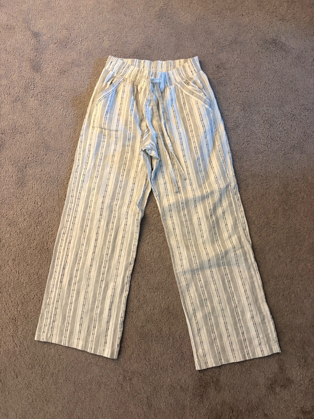 Sienna Sky Black and White Striped Wide-Leg Pants